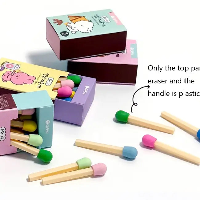 Unique Design Stationery Matches Shape Eraser
