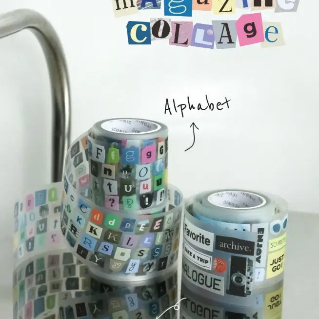 Magazine Collage Kiss Cut Tape – Alphabet & Words