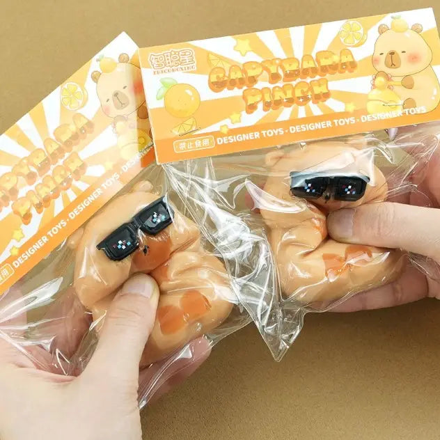 Gentle Capybara Squishy Toy – Orange Edition