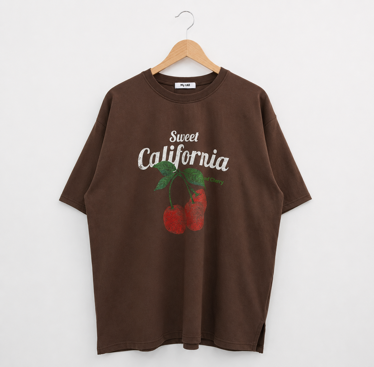 Retro Cherry Oversized Cotton Tee - Luckyplanetusa