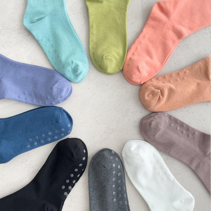 Balance Grip Knee-High Yoga Socks Non slip Made in Korea