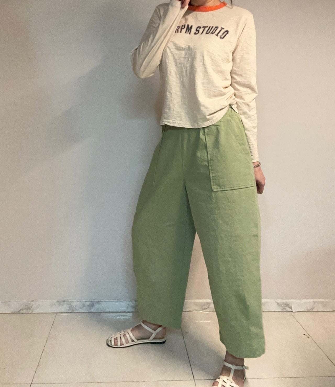 Soft Utility Cotton Wide Pants Daily Essential Made in Korea - Luckyplanetusa