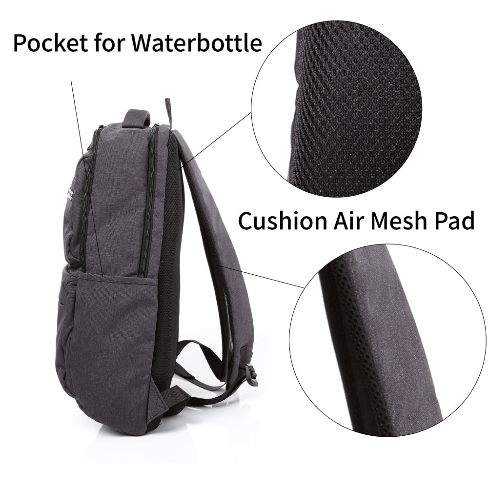 Alpha Backpack 17 with Laptop Sleeve Compact Design Charcoal Gray