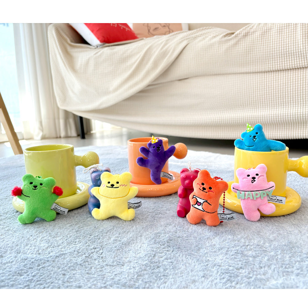 Jelly Bear Glitter Keyring – Colorful Beaded Bag Charm