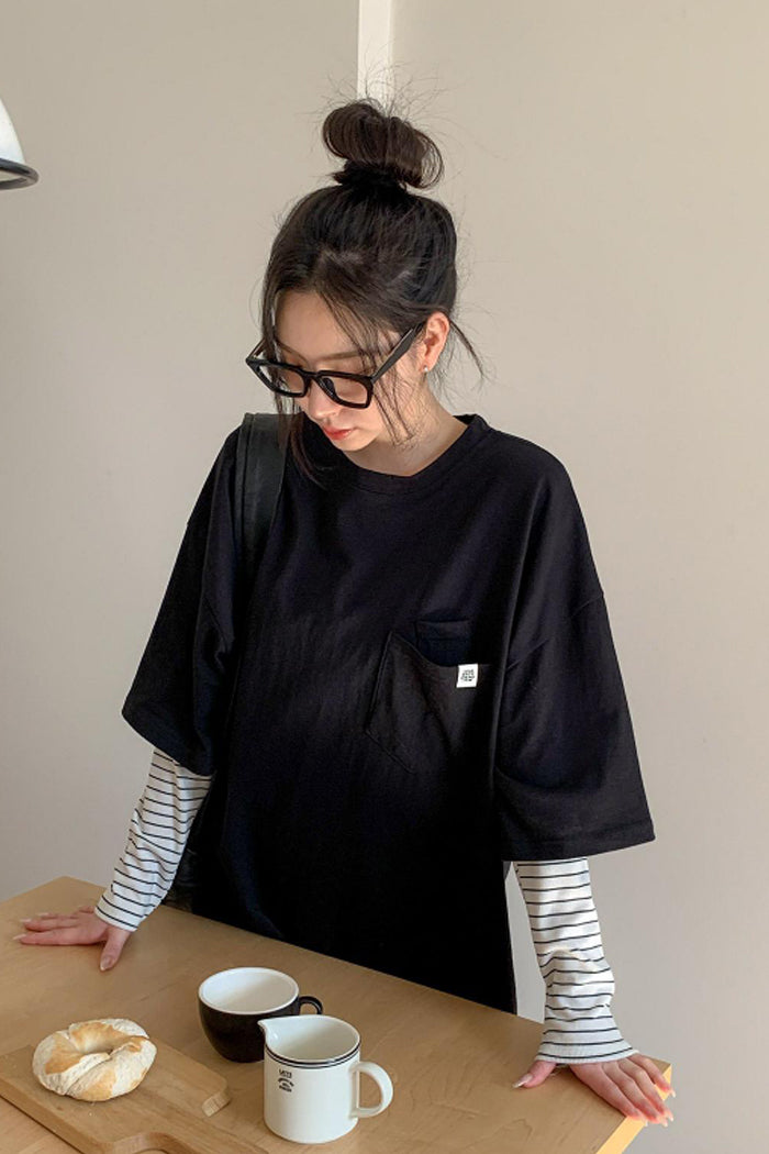 Everyday Ease Pocket Cotton Tee Made in Korea - Luckyplanetusa