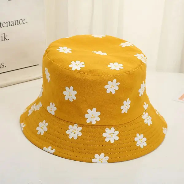 [SALE] Macaron color Daisy cotton Bucket Hat- Riversible wear