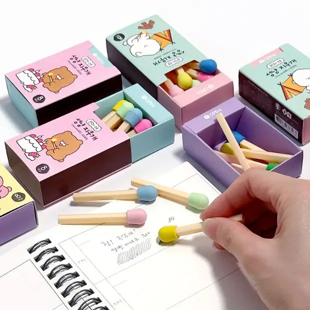 Unique Design Stationery Matches Shape Eraser