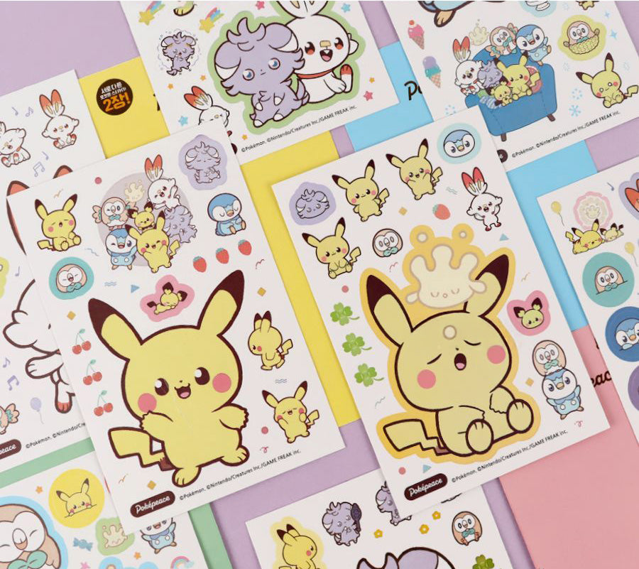 Pokémon Poképeace Cute Sticker Set – 2 Sheets