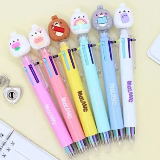 Molang 6-Color Figure Ballpoint Pen – Assorted Designs