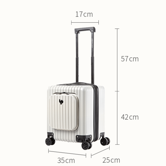 Go Beyond 17" Carry-On Ivory Pearl Expendable Zipper