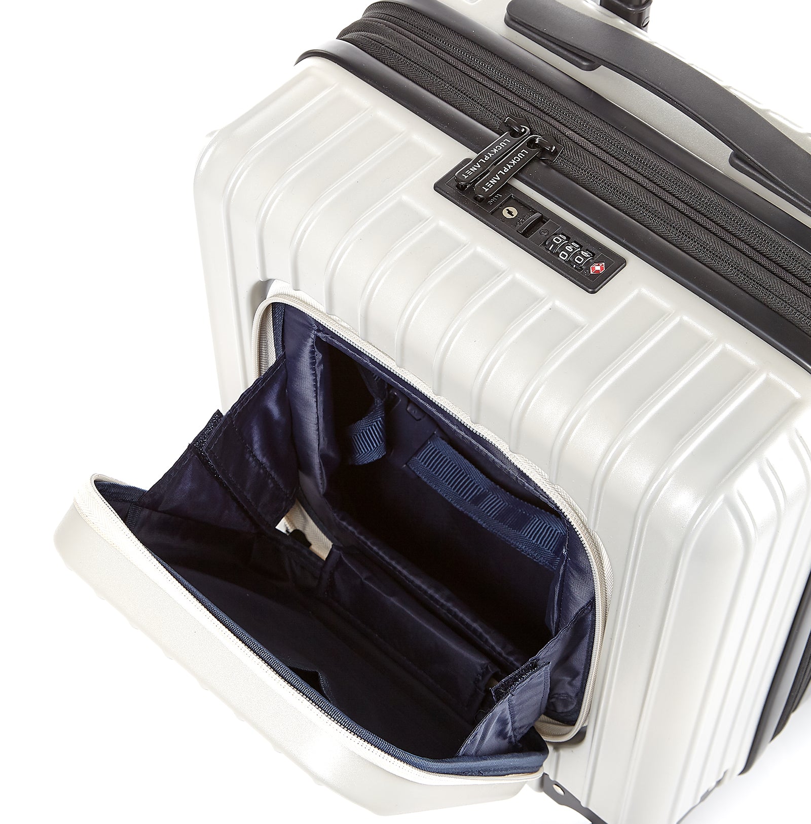 Go Beyond 17" Carry-On Ivory Pearl Expendable Zipper