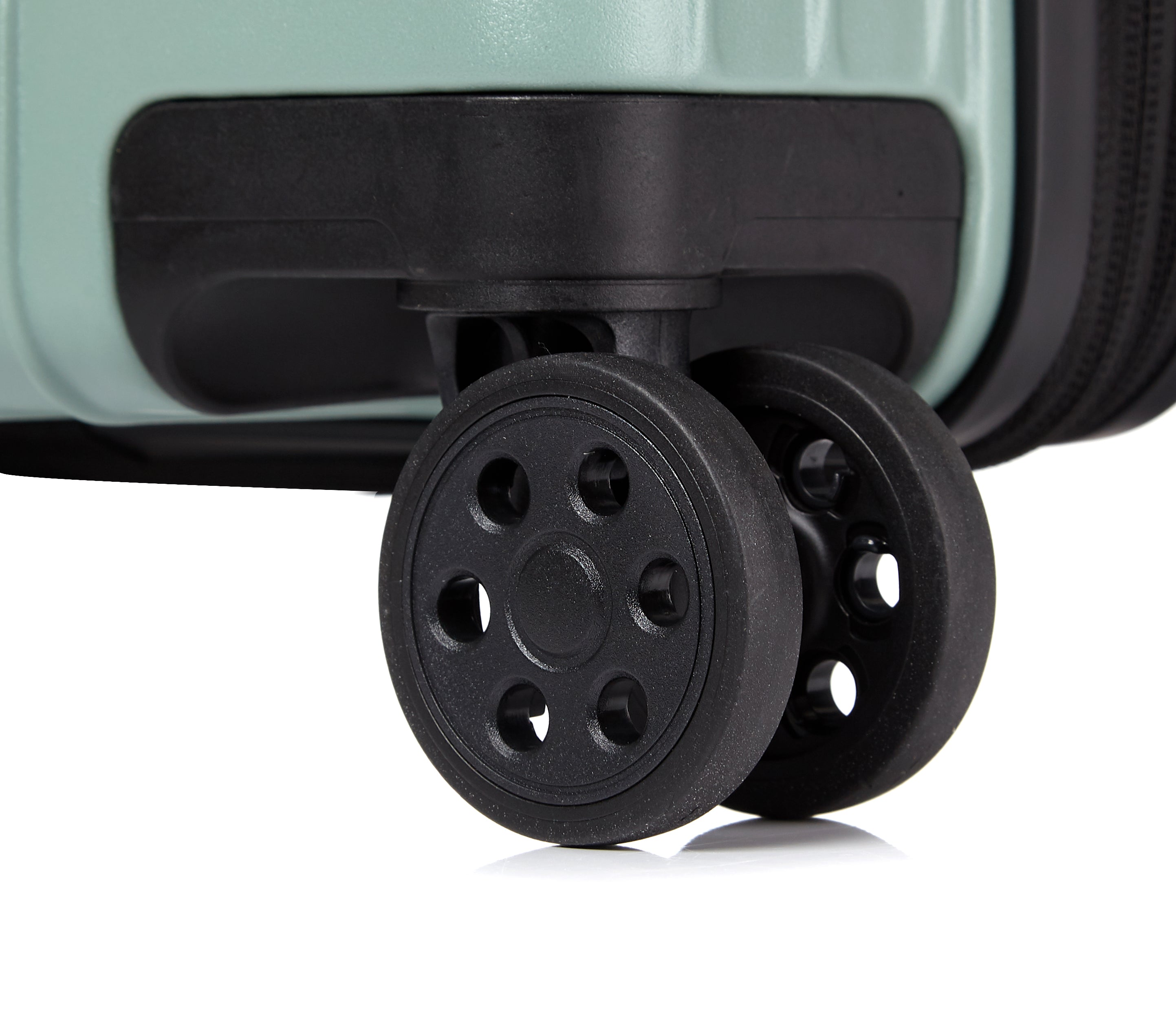 Gobeyond carry on suitcase Green with laptop pocket and cup holder