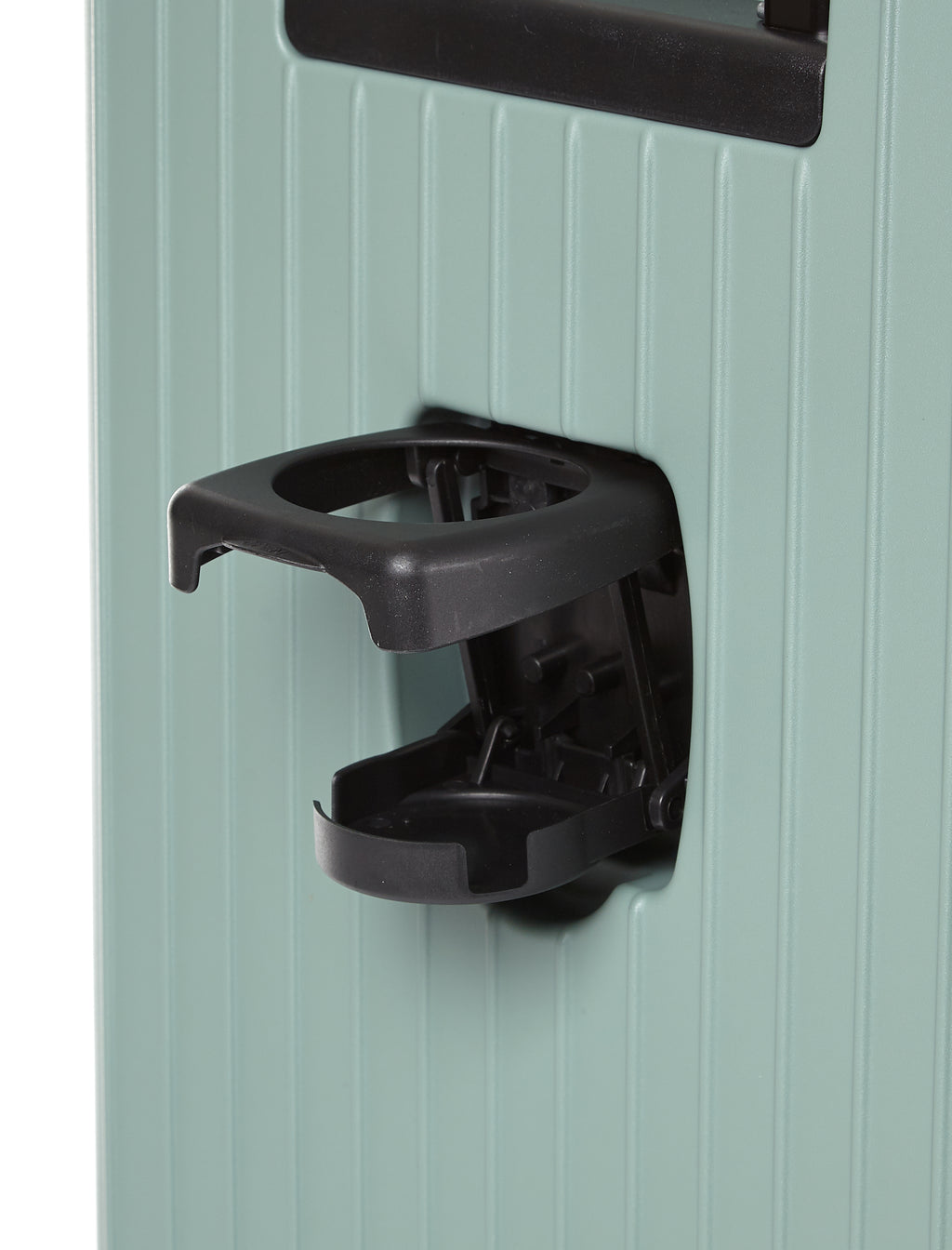 Gobeyond carry on suitcase Green with laptop pocket and cup holder