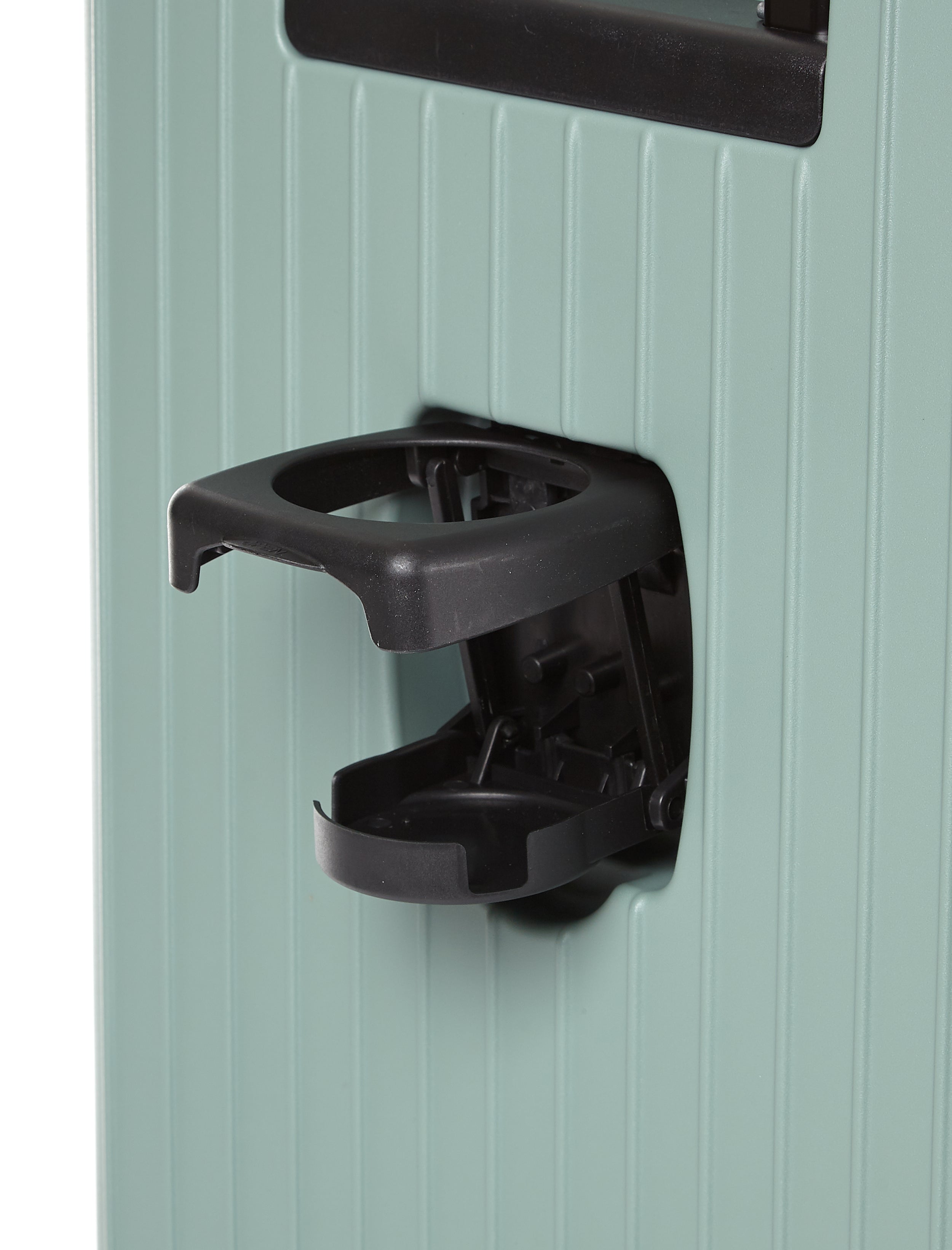 Gobeyond carry on suitcase Green with laptop pocket and cup holder