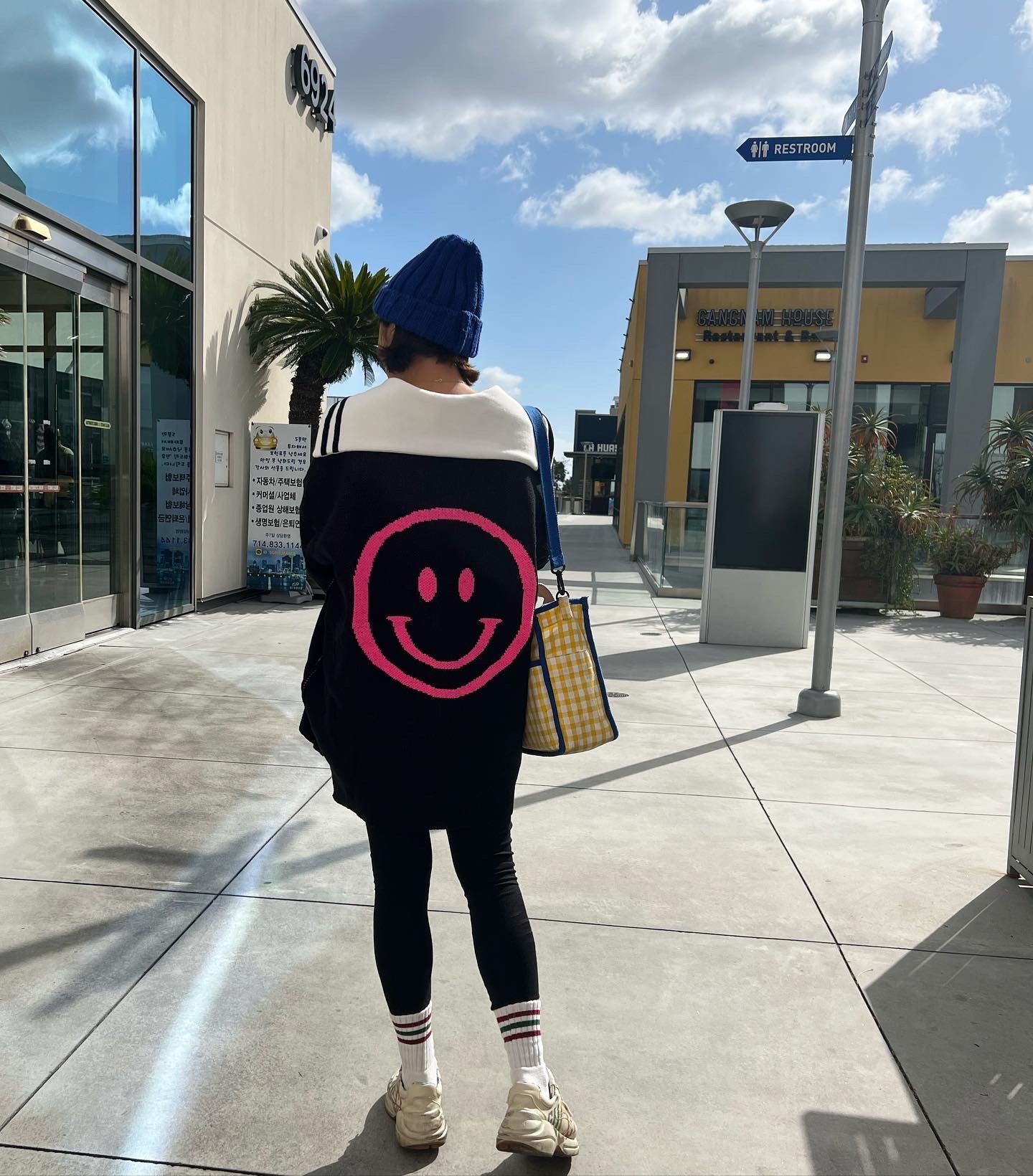 Happy Smile Intarsia Knit Cardigan Oversized Made in Korea - Luckyplanetusa