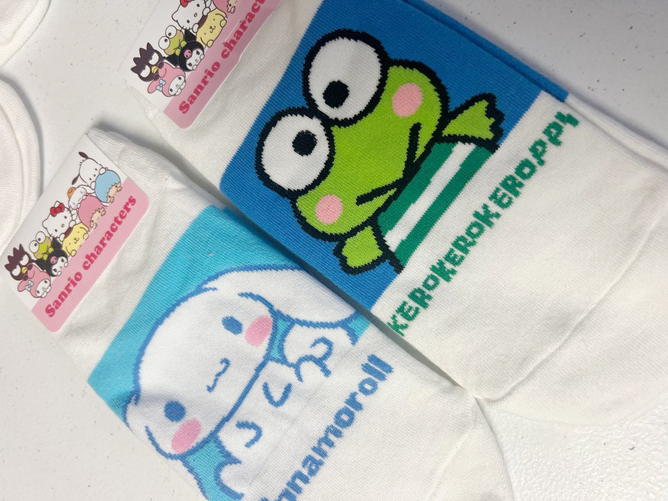 Sanrio No show sneakers Cotton Socks-Official Kuromi, Cinnamoroll, My melody, gudetama- Stretch Socks, School shoe socks