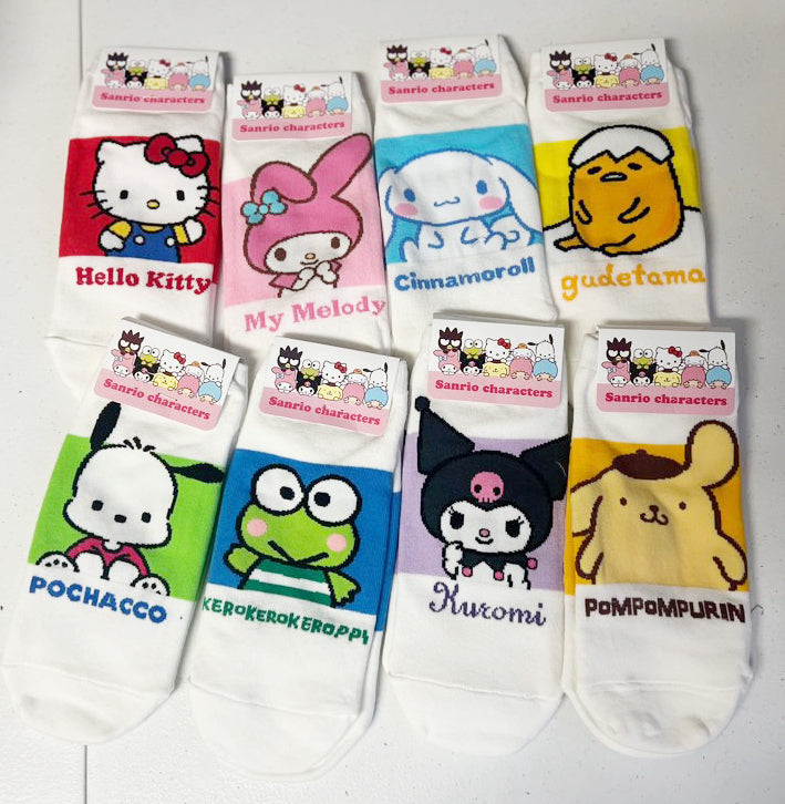 Sanrio No show sneakers Cotton Socks-Official Kuromi, Cinnamoroll, My melody, gudetama- Stretch Socks, School shoe socks