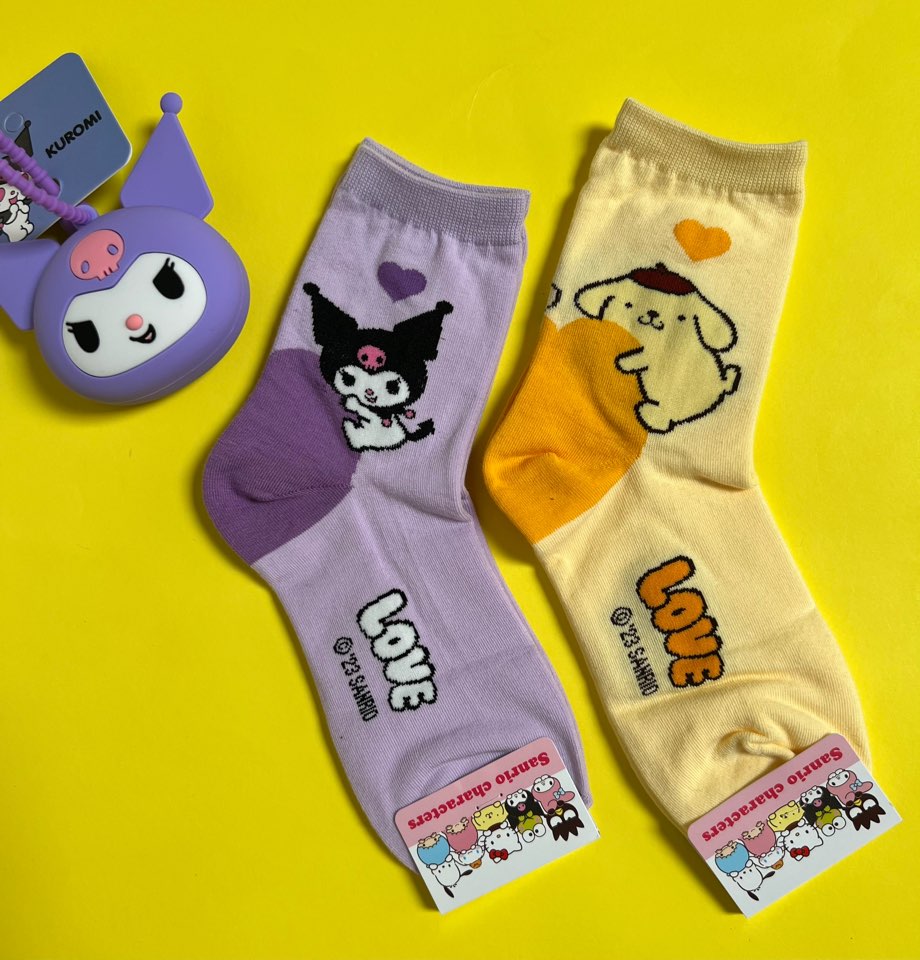 NEW Sanrio LOVE Ultra Soft Socks-Kuromi, Pochaco, Cinnamoroll, My Melody