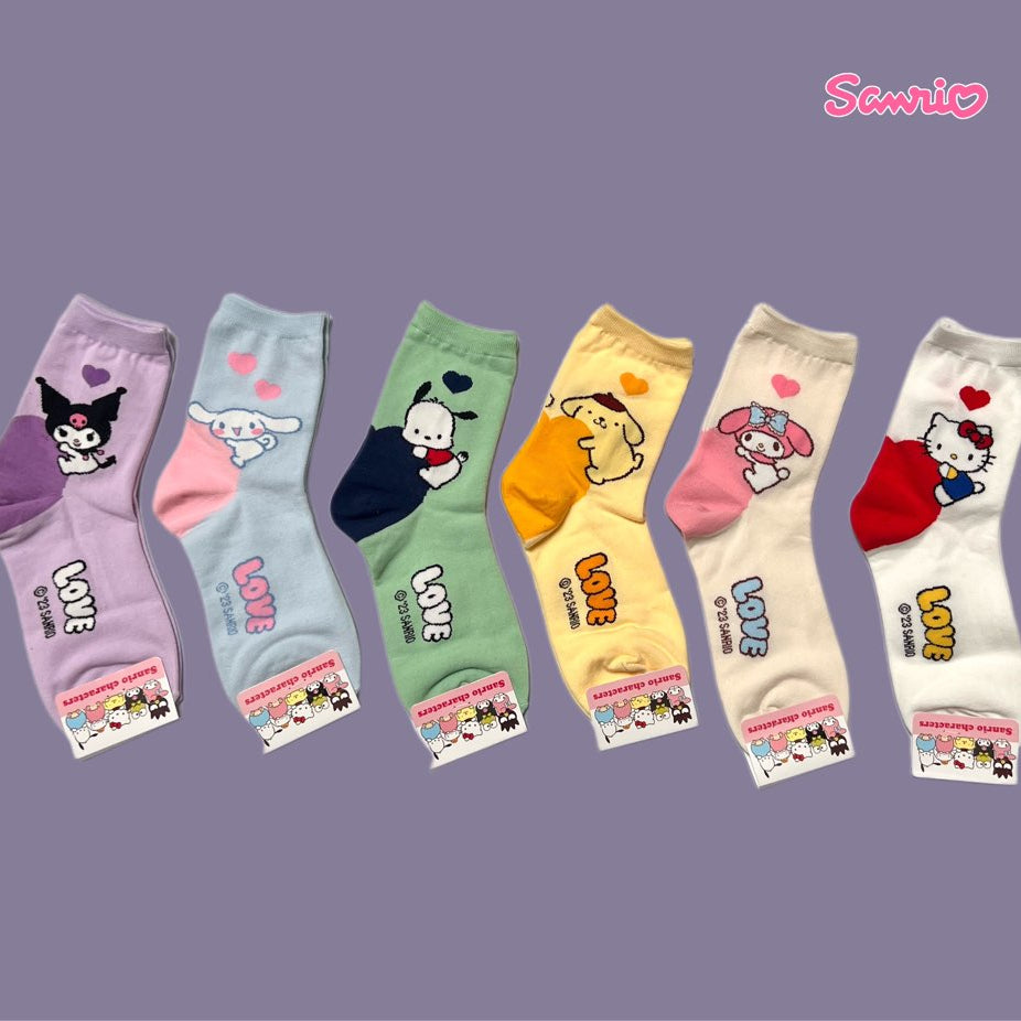 NEW Sanrio LOVE Ultra Soft Socks-Kuromi, Pochaco, Cinnamoroll, My Melody