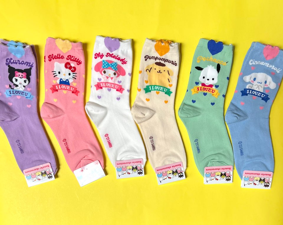 NEW Sanrio Heart Mark Cotton Ultra Soft Ankle Socks-I Love You Message