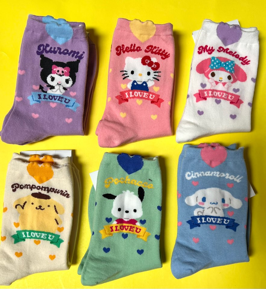NEW Sanrio Heart Mark Cotton Ultra Soft Ankle Socks-I Love You Message