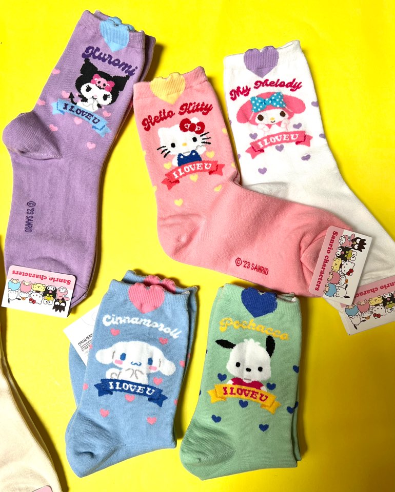 NEW Sanrio Heart Mark Cotton Ultra Soft Ankle Socks-I Love You Message