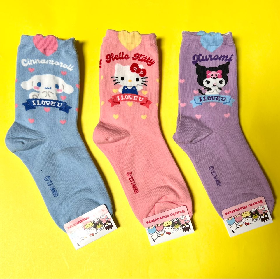 NEW Sanrio Heart Mark Cotton Ultra Soft Ankle Socks-I Love You Message