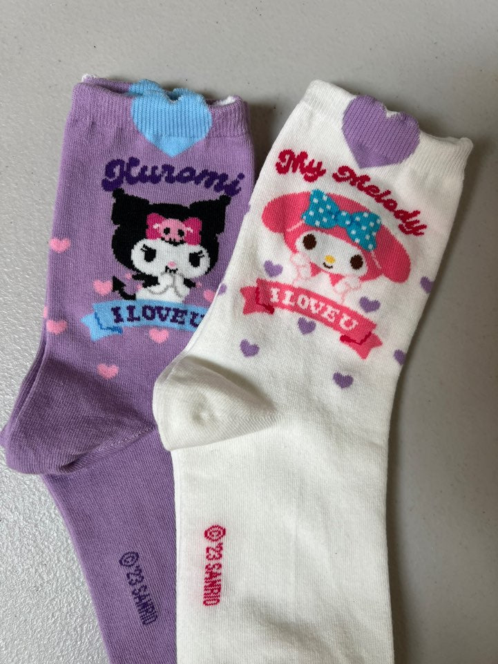 NEW Sanrio Heart Mark Cotton Ultra Soft Ankle Socks-I Love You Message