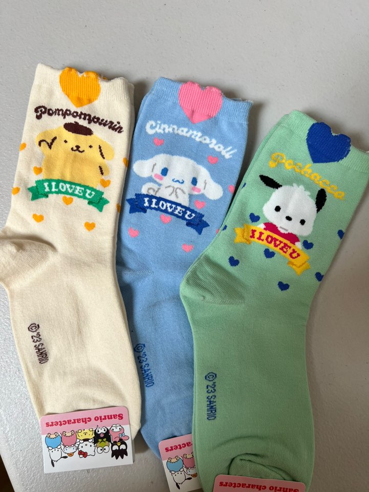 NEW Sanrio Heart Mark Cotton Ultra Soft Ankle Socks-I Love You Message