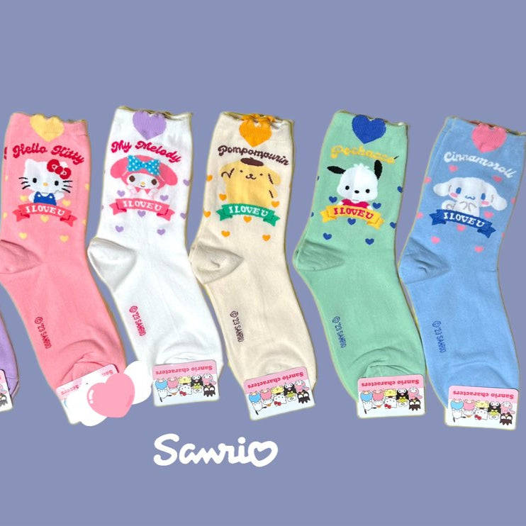 NEW Sanrio Heart Mark Cotton Ultra Soft Ankle Socks-I Love You Message