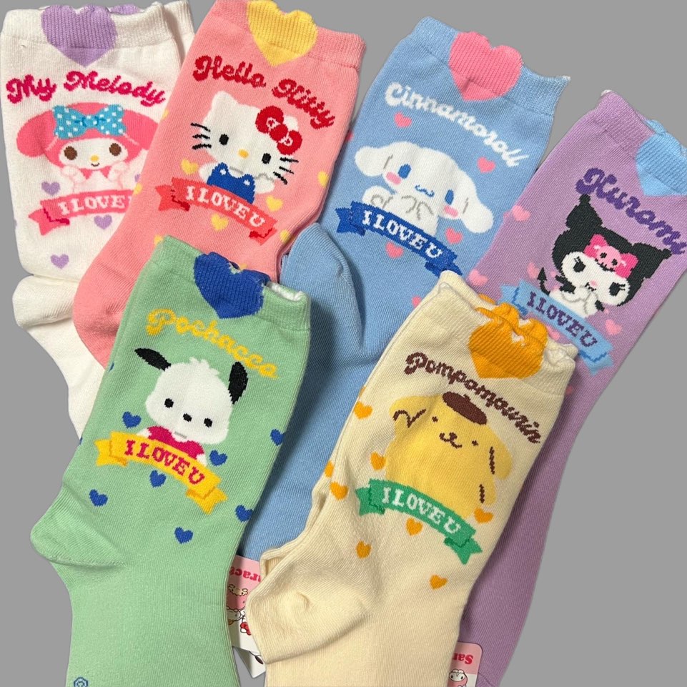 NEW Sanrio Heart Mark Cotton Ultra Soft Ankle Socks-I Love You Message