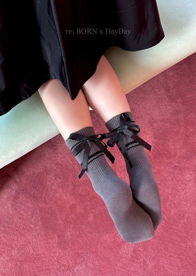 Balletcore Back Ribbon Ankle Socks- Lovely Unique tennis Socks - Luckyplanetusa