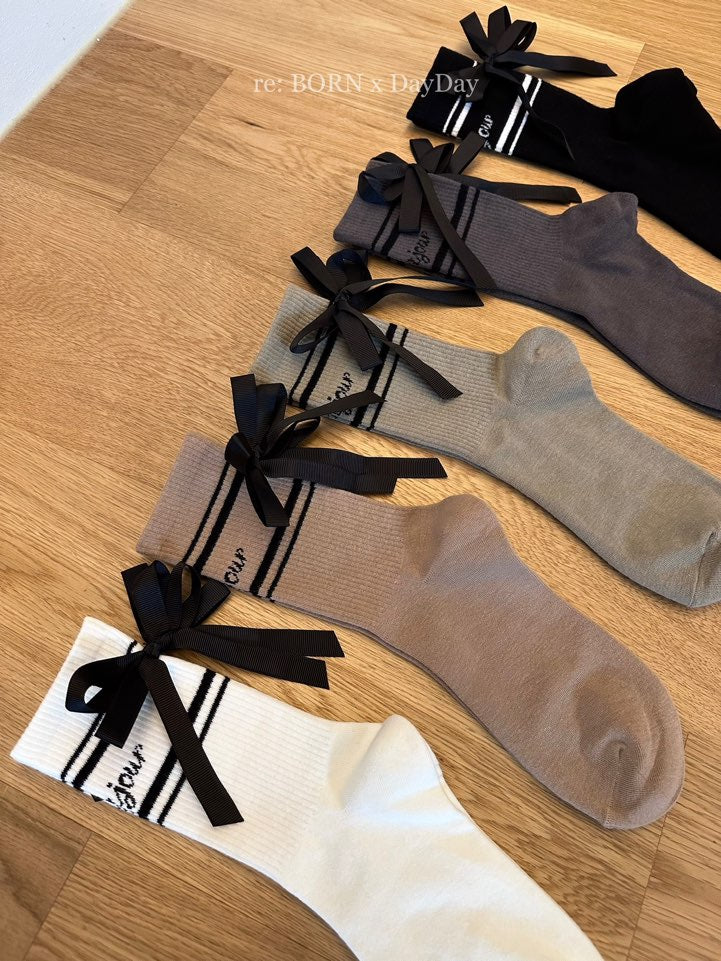 Balletcore Back Ribbon Ankle Socks- Lovely Unique tennis Socks