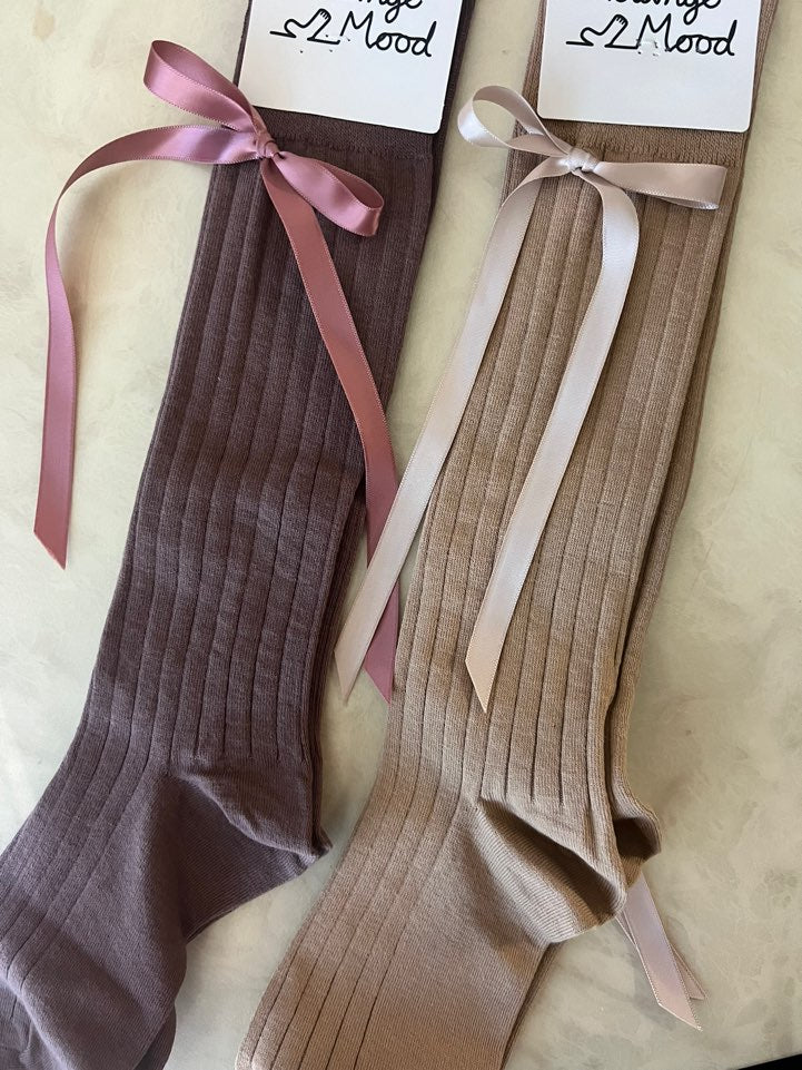 Balletcore ribbon long length knee Socks-Cotton, high Quality - Luckyplanetusa