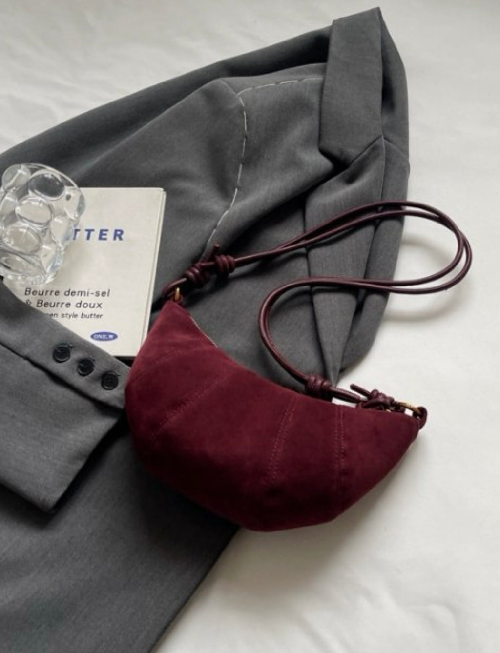 Autumn Suede Croissant Shoulder Bag