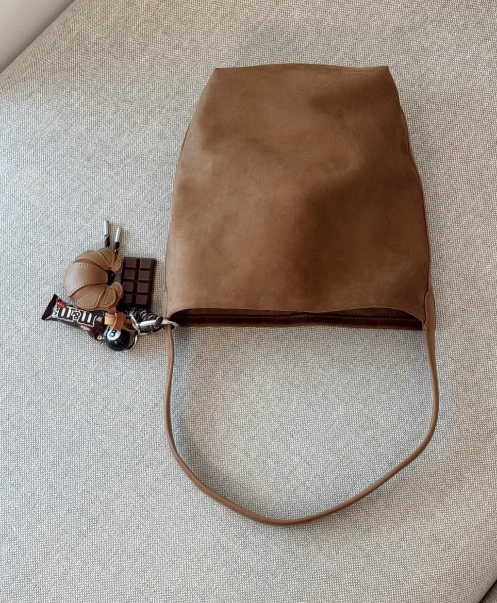 Handmade Croissant & Chocolate Bag Charm Keychain – Sweet Café Edition