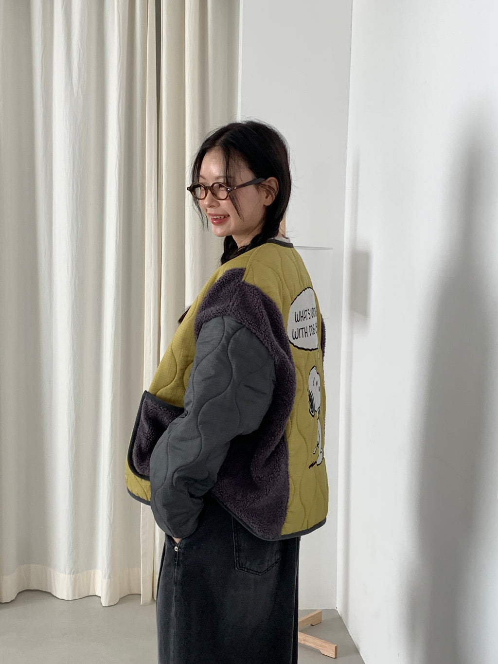 Snoopy Limited Edition Sherpa Quilted Fleece Jacket — Made in Korea officially lisenced