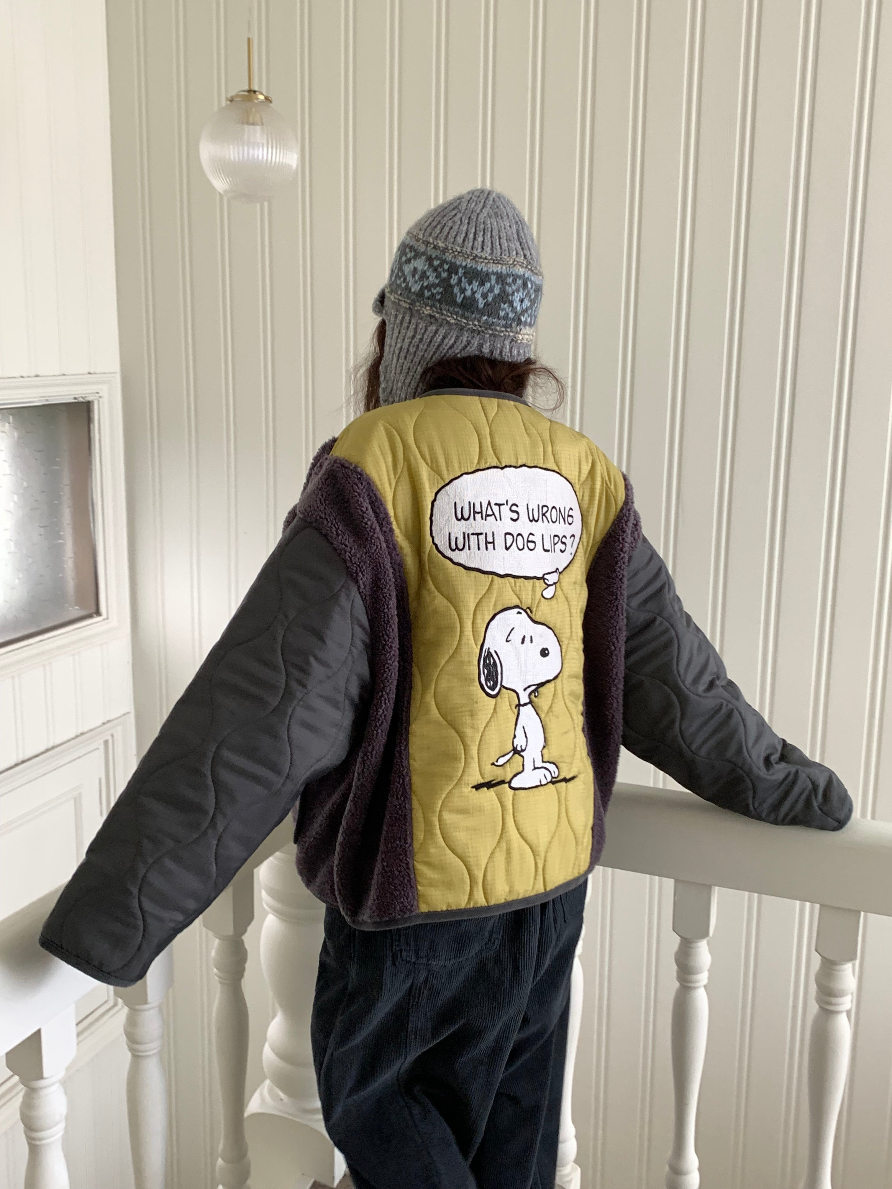 Snoopy Limited Edition Sherpa Quilted Fleece Jacket — Made in Korea officially lisenced