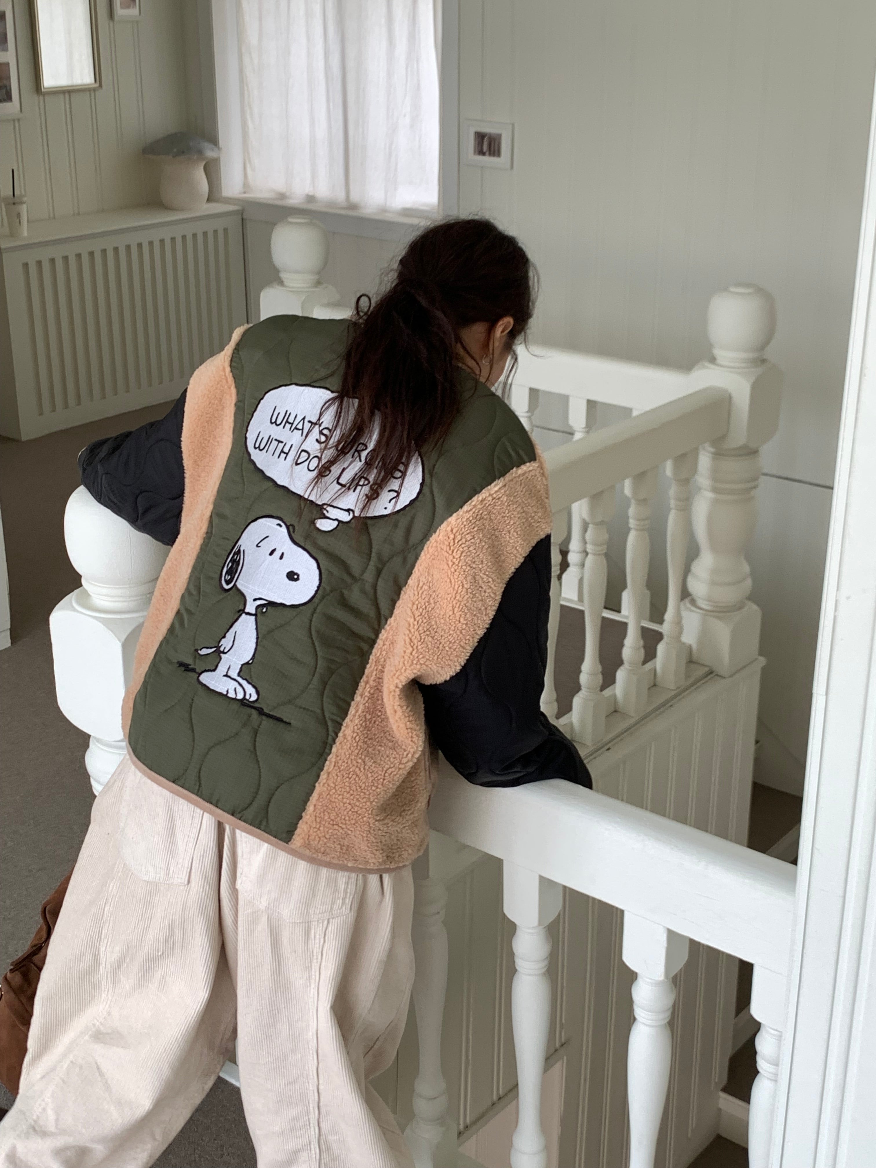 Snoopy Limited Edition Sherpa Quilted Fleece Jacket — Made in Korea officially lisenced