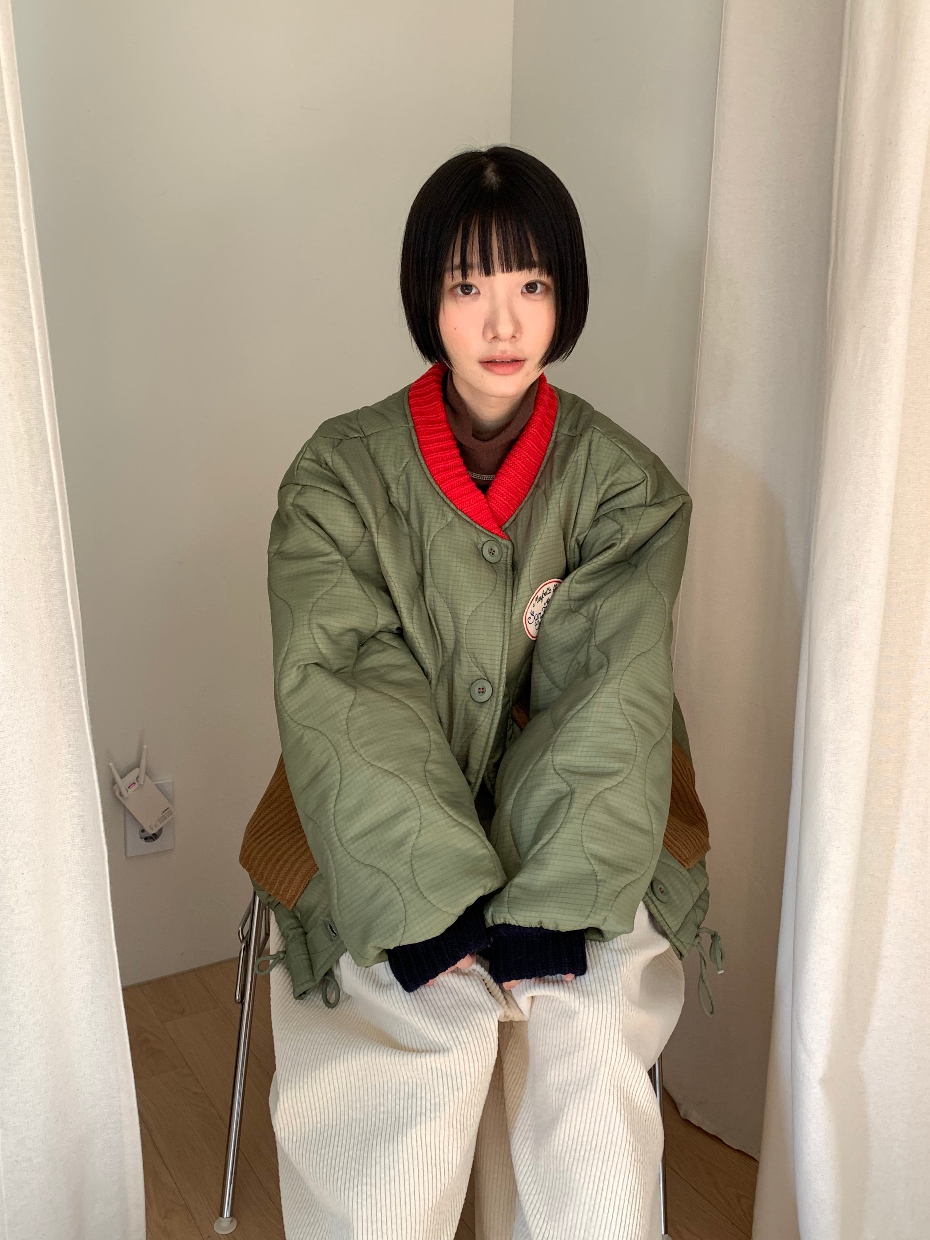 Quilted Patch Pocket Bomber Jacket