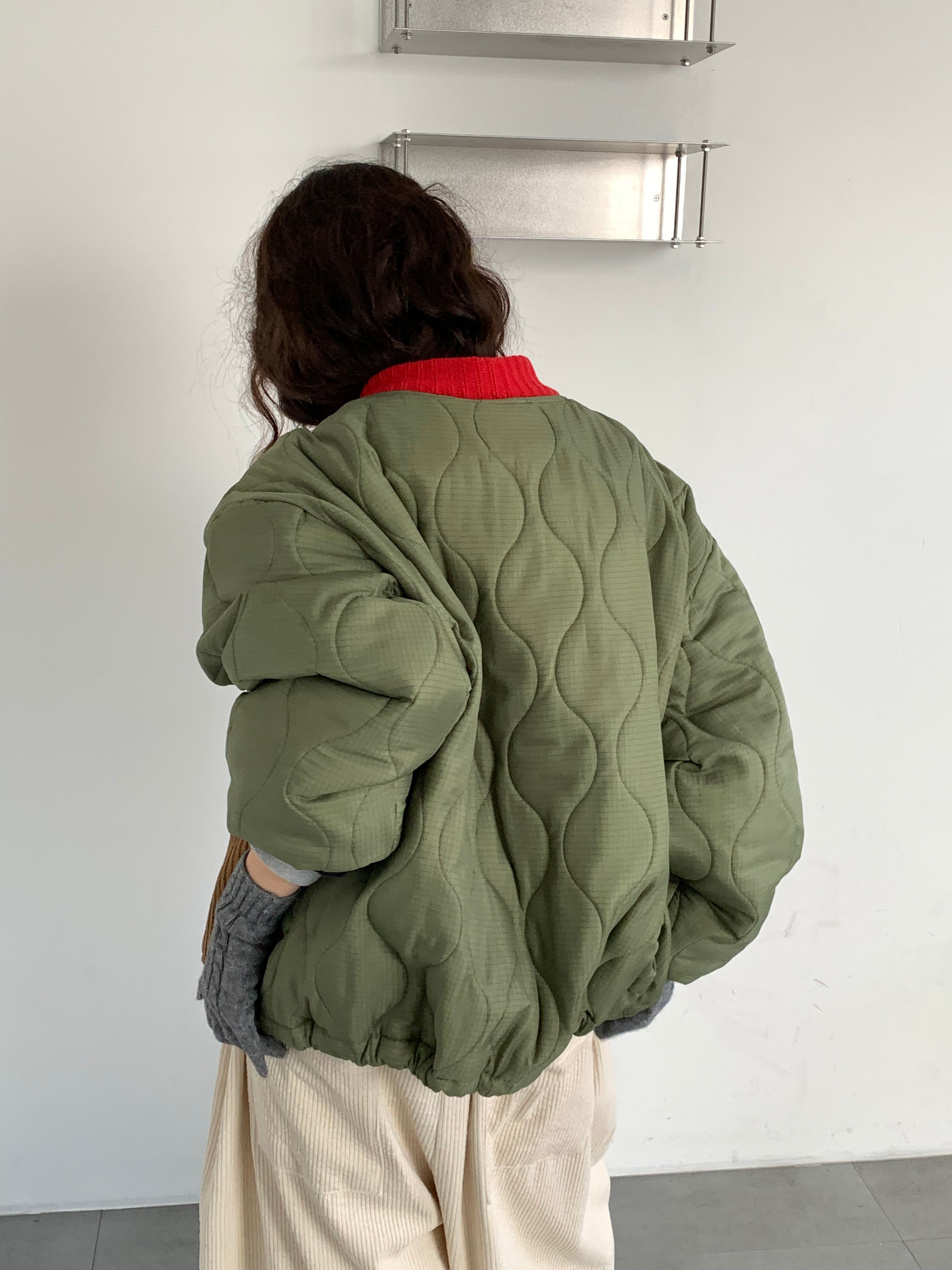 Quilted Patch Pocket Bomber Jacket