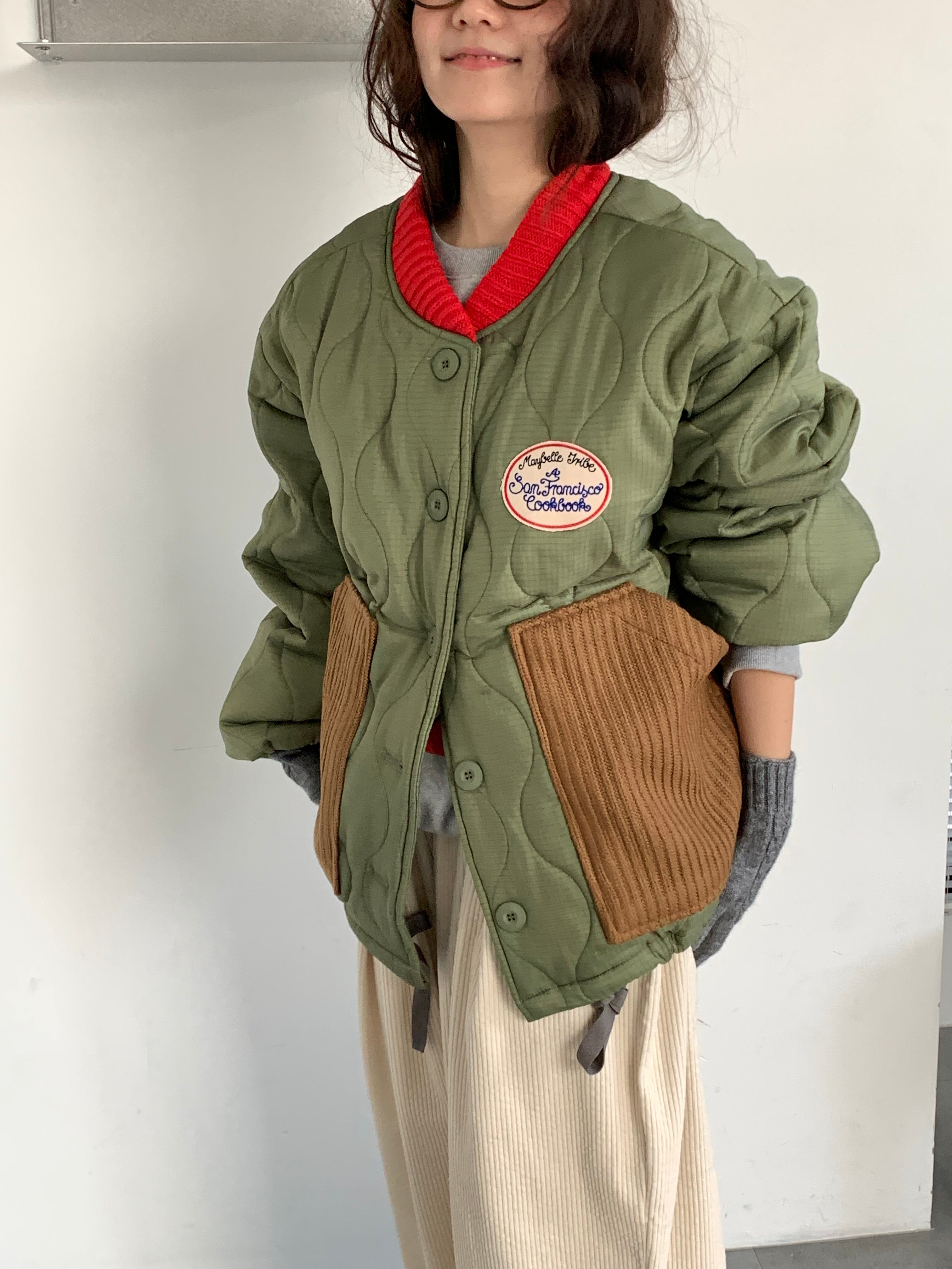 Quilted Patch Pocket Bomber Jacket