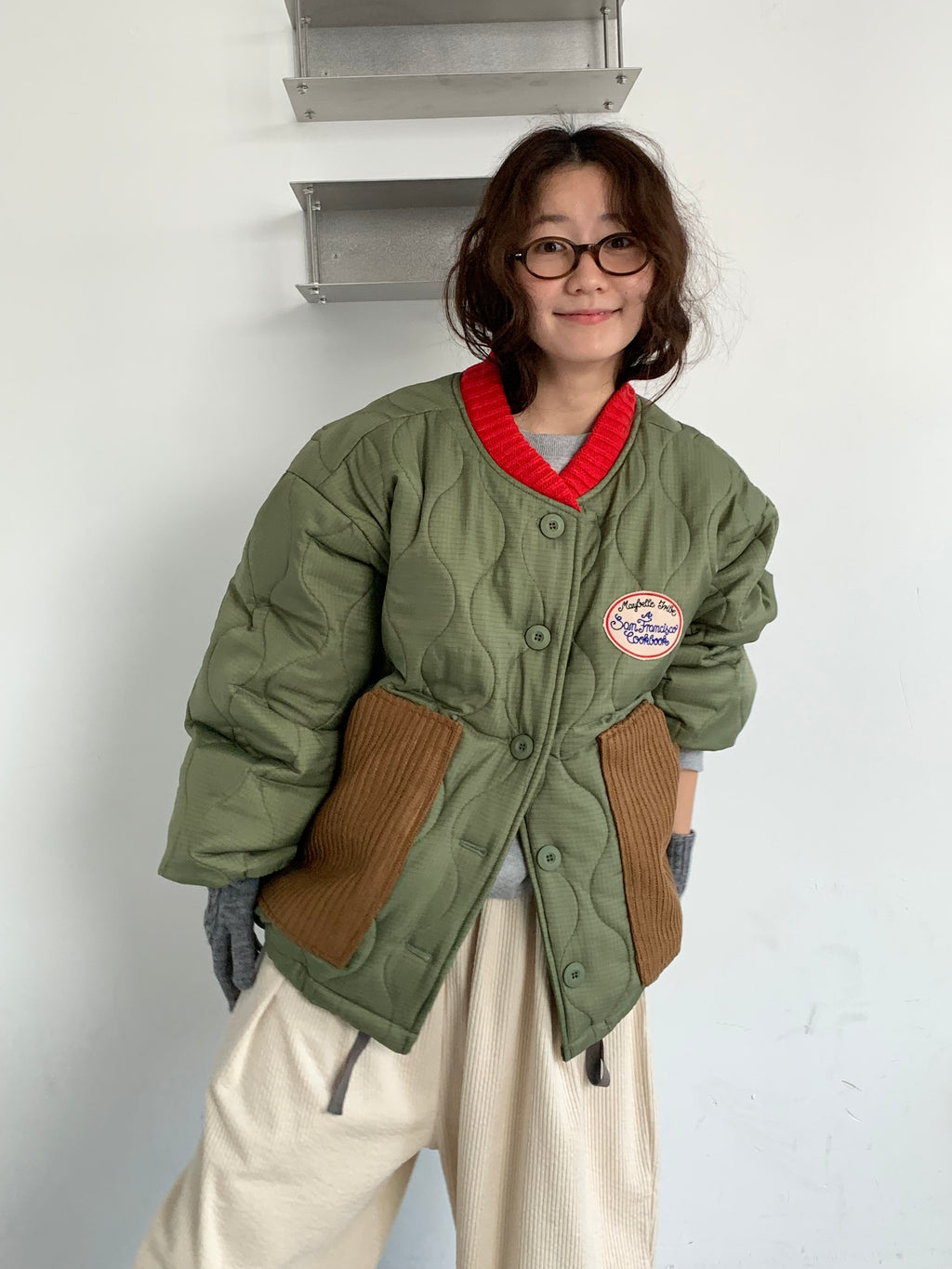 Quilted Patch Pocket Bomber Jacket