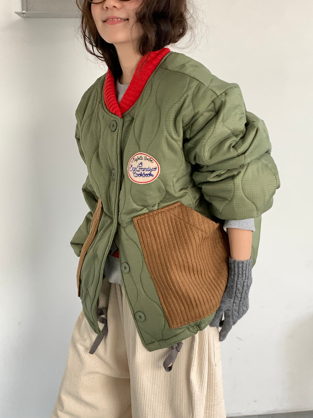 Quilted Patch Pocket Bomber Jacket