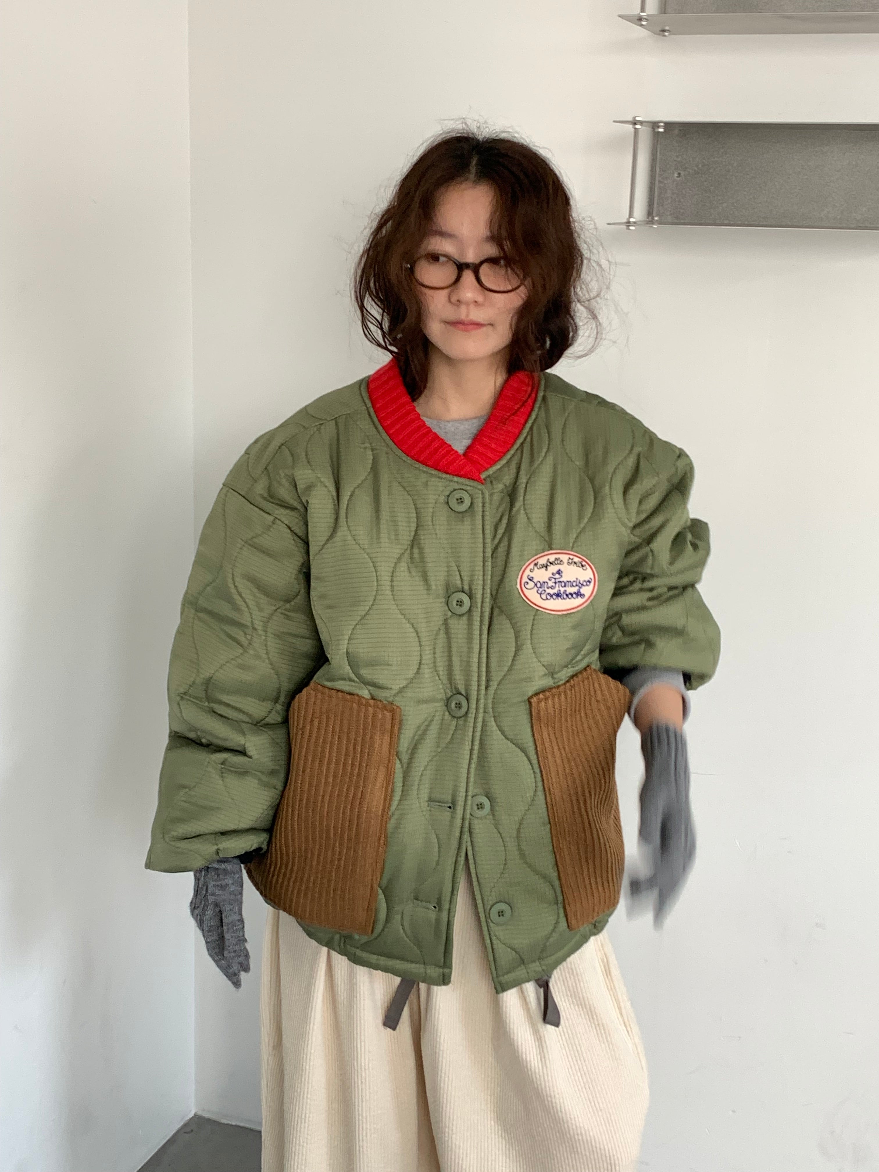 Quilted Patch Pocket Bomber Jacket