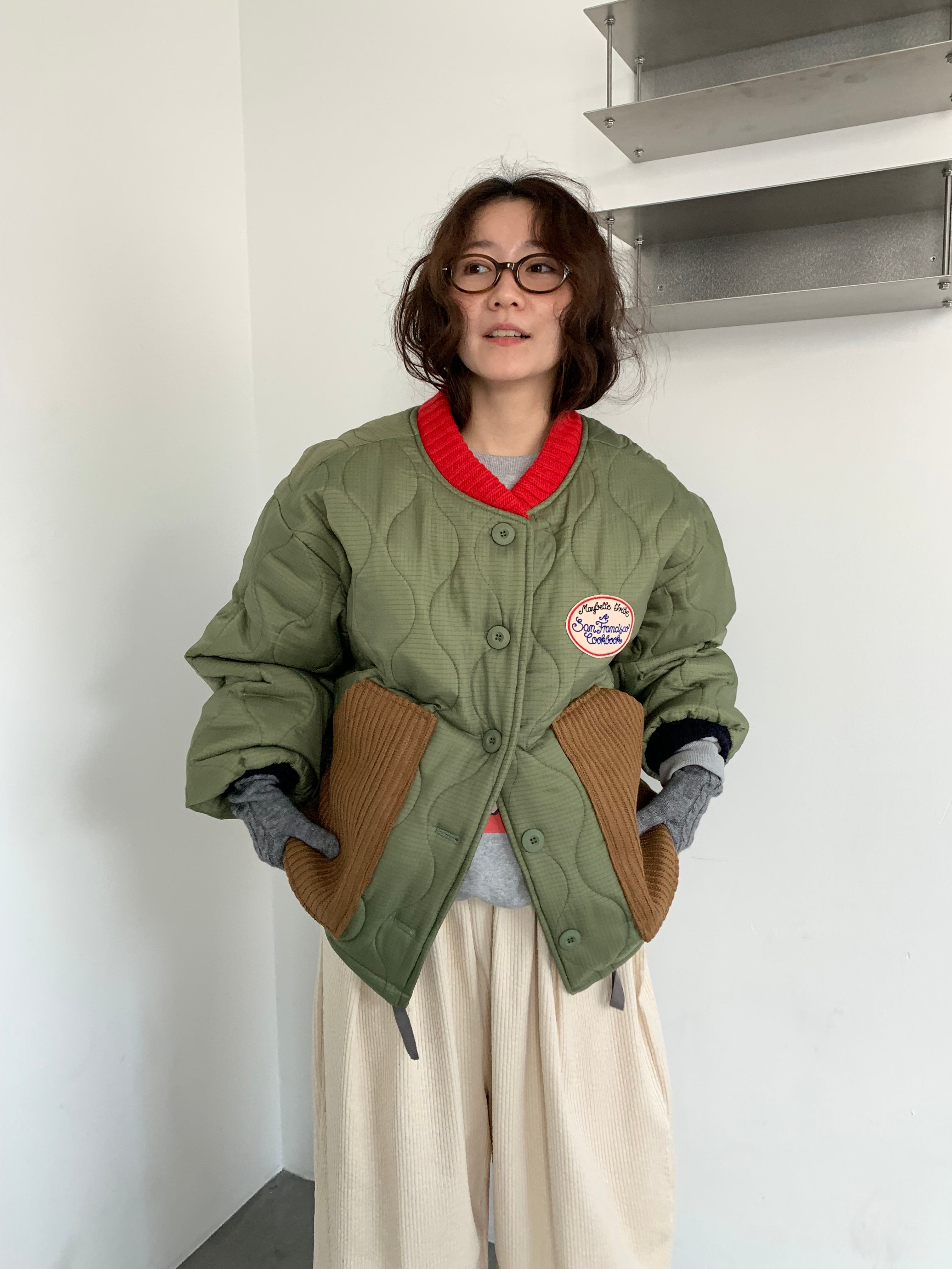 Quilted Patch Pocket Bomber Jacket