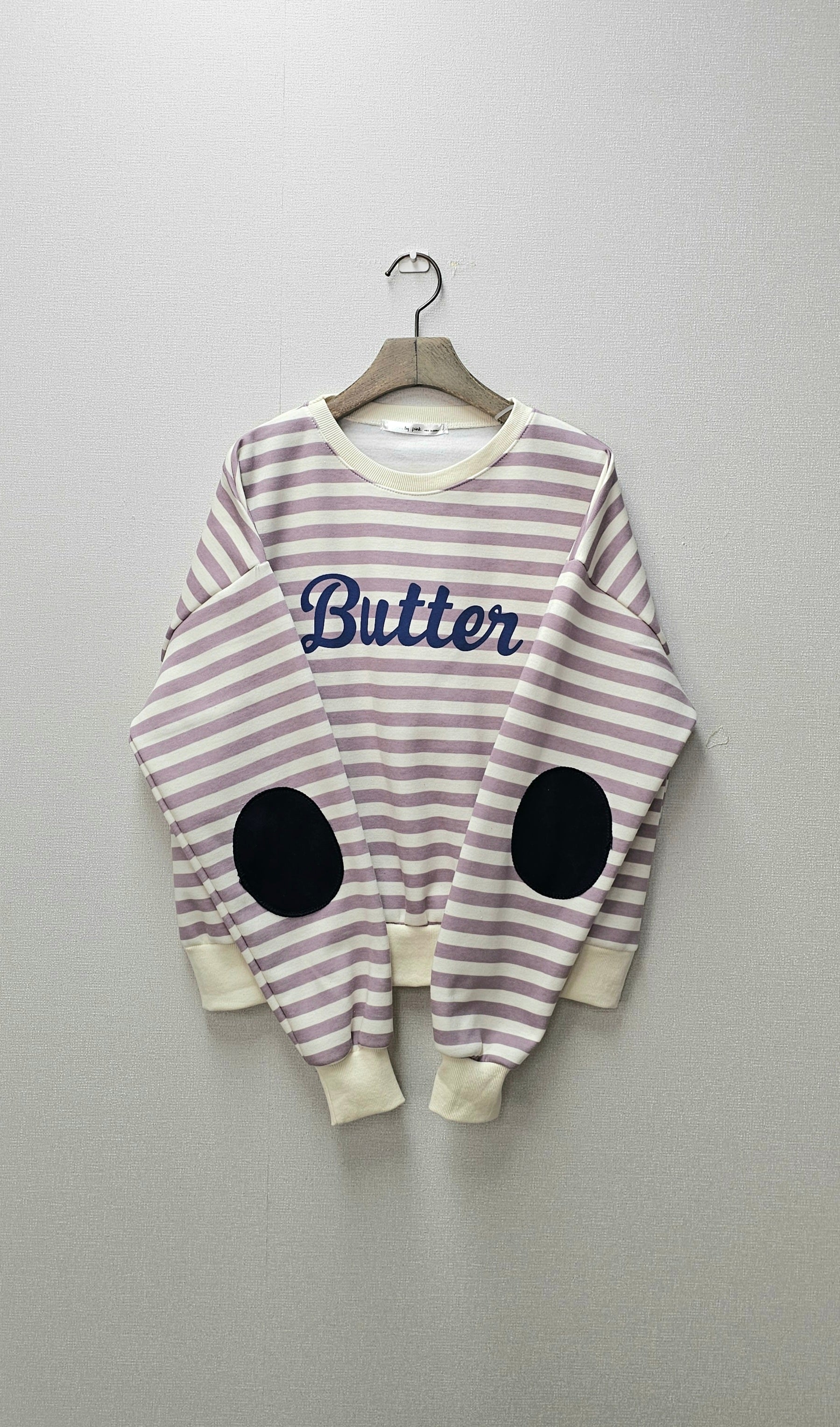 Butter Patch Striped Sweatshirt — Made in Korea