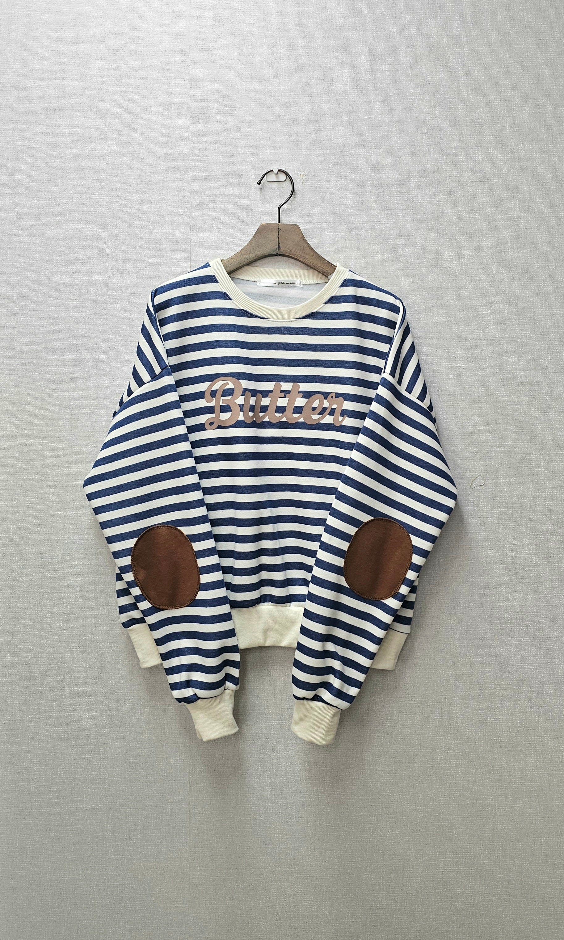 Butter Patch Striped Sweatshirt — Made in Korea