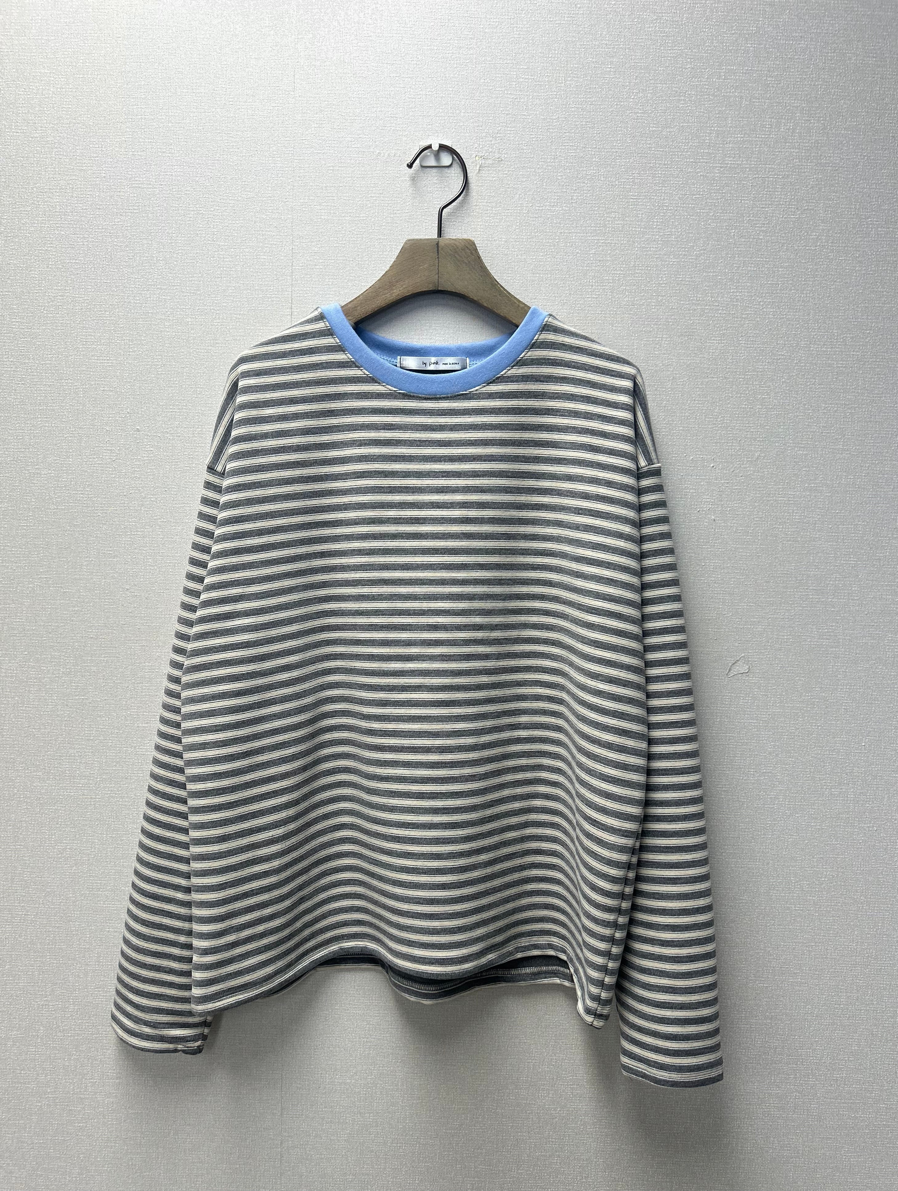 Soft Premium Cotton Stripe Mood Tee  Made in Korea