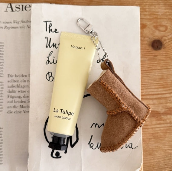 Winter Bootie Vegan Hand Cream Keychain Set Bag Charm